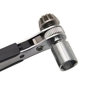 2-in-1 Multi-Functional Drill Chuck Detachable Black Screwdriver Two-Way Ratchet Square Head Wrench Tool Home Repair