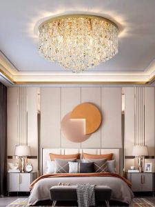 Lampu Kristal Plafon LED Mewah Modern untuk Dekorasi Ruang Tamu / Kamar Tidur 40/60/80cm Lampu Kristal Gantung Dekorasi Ruang Tamu Luxury Modern Ceiling Lamp K9 Crystal E14 Bolam