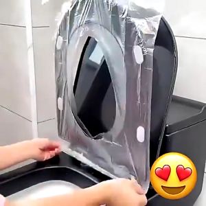 【In Stock 】50PCS Disposable Toilet Seat Cushion Travel Waterproof Biodegradable Disposable Plastic Toilet Seat Cover Plastik Tandas 一次性马桶垫