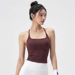sui xin yu qie | Shockproof Anti-drop Fixed Cup Yoga Bra Tank Top