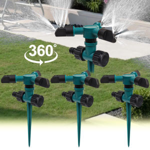 Garden Yard Lawn Irrigation Spray Nozzle Adjustable 360 ° Rotating Automatic Three-fan Sprinkler Agricultural Ground Tool