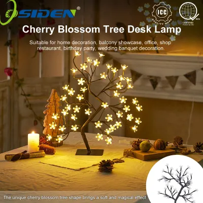 USB cherry blossom tree lampu LED night light fairy lights table lamp decorative room balcony wedding DIY