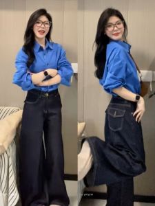 YIWEIYI | Cleian Blue French Style New Spring Summer Skin Brightening Shirts