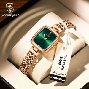 POEDAGAR Fashion Watch for Woman Waterproof Stainless Steel Ladies Quartz Wristwatch Dress Elegant Watches on Sale