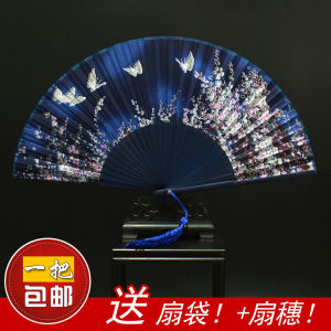 Japanese Style Silk Fan Folding Cherry Blossom Patterned Womens Miniature Handheld Folding Fan Traditional Chinese Design