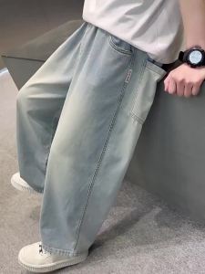 New Pants for Teens Boys Jeans 7-16years old Loose Jeans Kids Boy Straight Leg Cut Jeans Baggy Pants Wide Leg Jeans Fashion Embroidered Trend Boys Pants