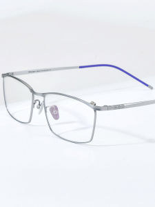 FONEX แว่นตาสี่เหลี่ยมกรอบแว่นตาไทเทเนียมบริสุทธิ์ของผู้ชายน้ำหนักเบาพิเศษ85726แว่นสายตาออกแบบได้ตามต้องการ