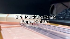 PrintYourStyle 12-in-1 Paper Trimmer 360° Rotation Cutter Head Blade with 2 Pattern Guide Ruler