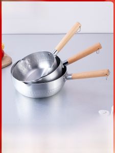 Japanese Style Aluminum Soup Pot Flat Bottom Spicy Hot Pot Instant Noodles Cooking Pot Commercial Use 16cm Diameter