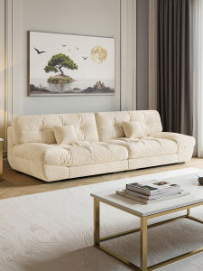 Government Subsidy Creamy Snow Nier Cloud Sofa Small Apartment Living Room Straight Sofa