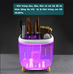 Máy khử trùng Máy diệt khuẩn khử mùi dao đũa bằng tia UV sấy khô Kệ để dao thớt thìa đũa BẢO HÀNH 60 NGÀY