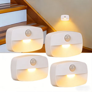LED Night Light with Motion Sensor Cabinet Lamp Wireless Bedside Nightlight Battery Power/EU PlugBedroom Closet Stairs Lighting