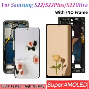 Super AMOLED 5G S22 Ultra S908 LCD For Samsung Galaxy S22/S22Plus 5G Display Touch Screen Digitizer S22 S901 S22+S906 With Frame