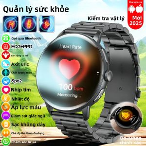 Đồng Hồ Thông Minh Mới 2026 Dành Cho Nam Và Nữ Với Chức Năng Phân Tích Axit Uric Điện Tâm Đồ ECG PPG Theo Dõi Huyết Áp Và Oxy Máu Màn Hình HD Gọi Bluetooth