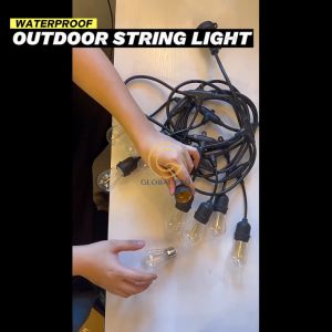 10M X 20 E27 SOCKET Waterproof Flexible Outdoor LED String Lights E27 Bulbs Garden Party Light Raya Lampu Pasar Malam