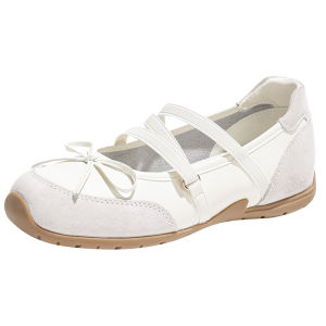 Josiny | French Style Soft Bottom Mary Jane Ballet Shoes for Women with Bow