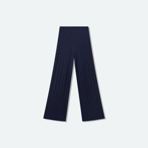 Slim Fit Ribbed Knit Straight Pants