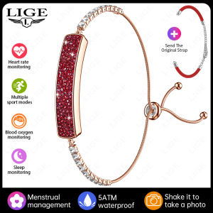 LIGE | LIGE Fashion Smartwatch Ladies Diamond Bracelet 5ATM Sports Band Fitness Wristbands Blood Oxygen Heart Rate Health Monitor Watch