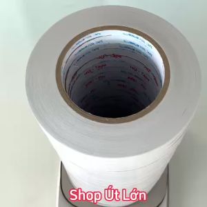 Băng keo 2 mặt trắng rộng 1cm dài 50 mét lõi giấy 3mm 1 cây 24 cuộn giá tại xưởng