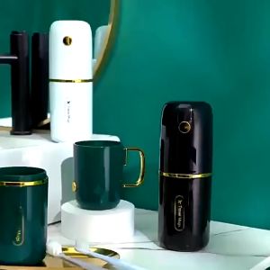 Gold-Plated mouthwash Cup Set for Couples Convenient Travel Toothbrush Box KMV Trading