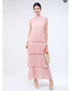 Miyake  Dress Sweet Elegant Temperament Sleeveless Vacation Style Cake Dress Versatile #25212zsj--24LYQ2149.