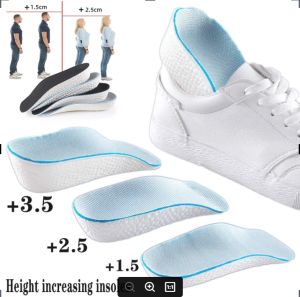 1pair 1.5/2.5/3.5CM Height Increasing Insoles/ High Elastic Breathable Sports Pads/ Thick Sole Heel Pad