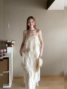 CHANGTONG | Lace Cake Design Sweet Summer Vacation Dress