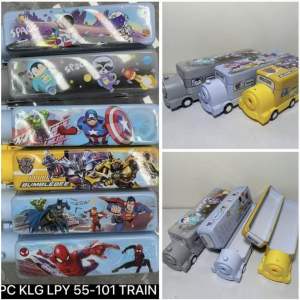 Kotak Pensil Bus Kaleng Roda 2 Tingkat LPY 55-101 Superhero