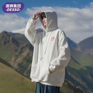 เสื้อสเวตเตอร์มีฮู้ดพิมพ์ลายตัวอักษรสไตล์อเมริกันสำหรับผู้ชาย ทรงหลวม แขนยาว ปกติ ฤดูใบไม้ร่วง 2025 แฟชั่นลำลอง เสื้อคลุมกันหนาว