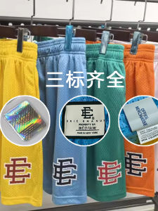 Authentic 1:1 EE Mens Sport Basketball Shorts Quick Dry Mesh Anti-counterfeit Eric Emanue Short Breathable Lightweight Summer