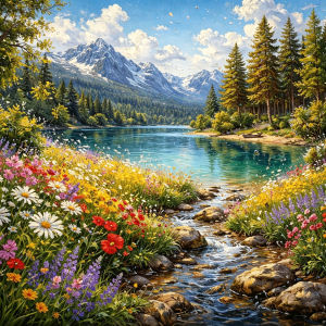 Huacan New Arrivals Diamond Painting Snow Mountain Lake Diamond Mosaic Landscape Complete Kit Rhinestone Pictures