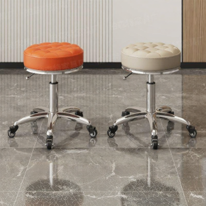 Ghế Quay Điều Chỉnh Chiều Cao Bằng Thép Không Gỉ Cho Salon Tóc