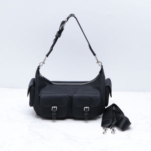 Nylon messenger bag for women - multi-pocket retro crossbody bag versatile motorcycle bag fashionable single-shoulder bag for women