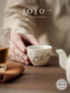 JOJOS L. Ceramic Gongfu Tea Set Cherry Branch Swallow Drinking Cup Personal Cup Dining Utensils Tea Set Craft Other