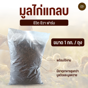 มูลไก่แกลบ มูลไก่หมักแกลบดิบ พร้อมใช้งาน 2 กิโลกรัม