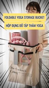 Hộp đựng đồ tập thảm yoga giỏ đựng đồ đa năng có khung thép dựng bảng đáy PP cao cấp gấp gọn TD130