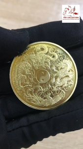 Xu Lưu Niệm Tứ Linh Mạ Vàng - Phong  Thủy - Đường Kính 4cm - Quà Tặng Sang Trọng - Quà Tặng Tâm Linh - SP008476
