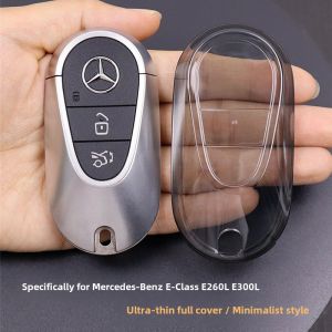Ultra-Thin Full-Coverage Transparent Mercedes-Benz E300L Key Cover E260L New Model 2024-2026 Car Accessories Built-In TPU