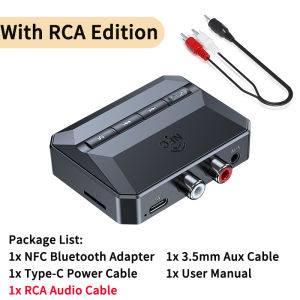 VAORLO | NFC Bluetooth 5.3 Audio Receiver RCA 3.5mm AUX USB Wireless Adapter With MIC Support U-Disk/TF Card Play For Car Kit Speaker