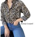 KEMEJA LEOPARD OUTFIT WANITA RETRO VINTAGE. 