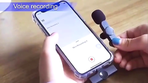 Wireless Lavalier MicrophoneGEESO K9 Boxed 2 in 1 Wireless Microphone Audio Video Recording Mini Mic for Live Broadcast