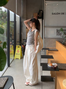 Relaxed Lazy Style Straight Leg Casual Pants