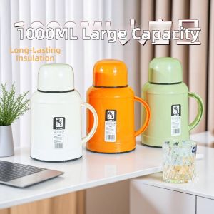 Durable Large Capacity Student Home-use Retro Plastic Thermos