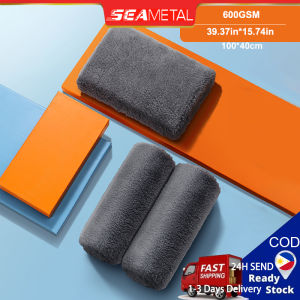 SEAMETAL 40X100CM Car Wash Towel Coral Velvet Microfiber Cleaning Cloth No Hemming Thickened Soft High Absorbent Washing