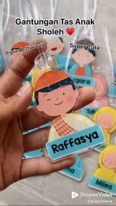 Bagtag Anak Sholeh Gantungan Tas Anak Muslimah Muslim Gantungan Koper
