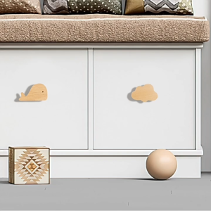 【PLAYFUL】 Creative Wooden Wall Hook Star Moon Shaped Key Bag Hook Coat Rack Punch-free Hook Wall Hanger Kids Room Decorative Hook
