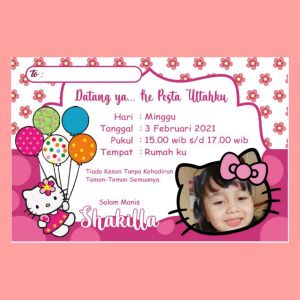 100 pcs dan 50 pcs undangan ultah anak