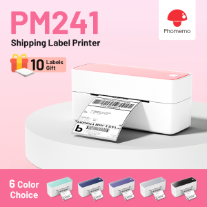 118mm Phomemo PM-241 Shipping Label Printer Bluetooth Wireless Thermal Label Printer Compatible with iPhone Android Mac Windows