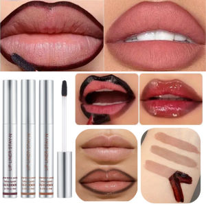 6-Color Lip Liner Pen   Peel-Off Lip Gloss   Waterproof Long-Lasting Matte Brown Peel-Off Lip Gloss Cosmetics