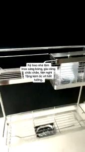 [INOX 304] Kệ phòng tắm treo tường 2 tầng kệ treo nhà tắm kệ đựng bàn chải dầu gội sữa tắm kệ đồ nhà tắm đa năng inox kệ inox kệ để đồ nhà tắm